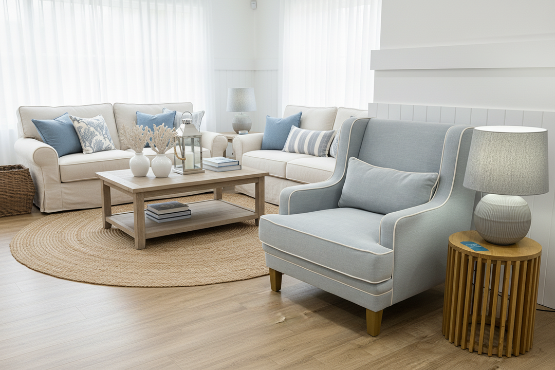 Bondi Hamptons Armchair Duck Egg