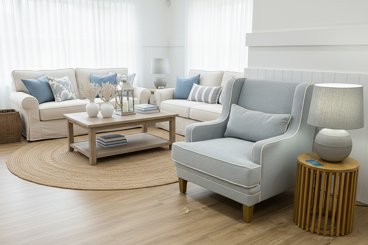 Bondi Hamptons Armchair Duck Egg