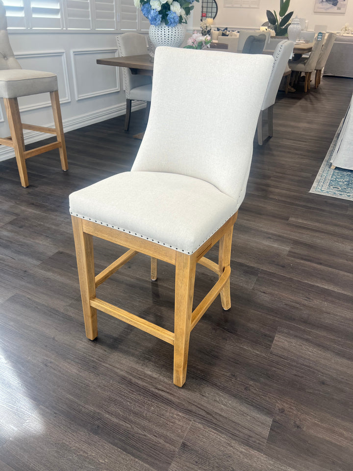 Hampton Linen Counter Chair 65cm Seat Height