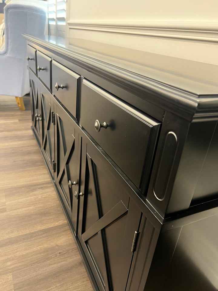 Sorrento Hamptons 4 Drawer Buffet Black