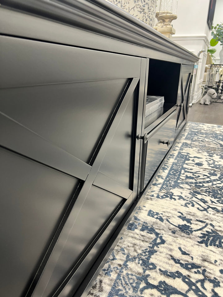 Sorrento Hamptons Black Large TV Unit 220cm