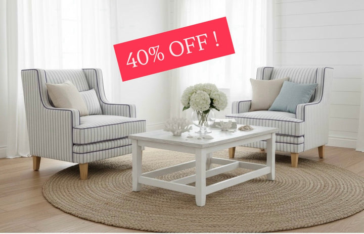 Bondi Hamptons Pinstripe Armchair