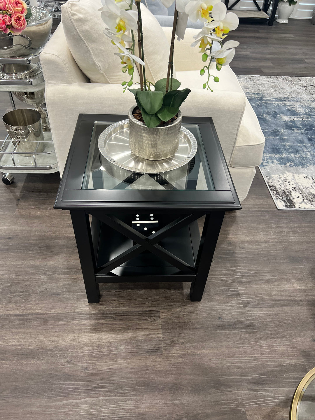 Sorrento Square Side Table Black