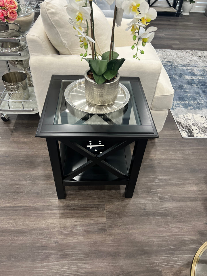 Sorrento Square Side Table Black