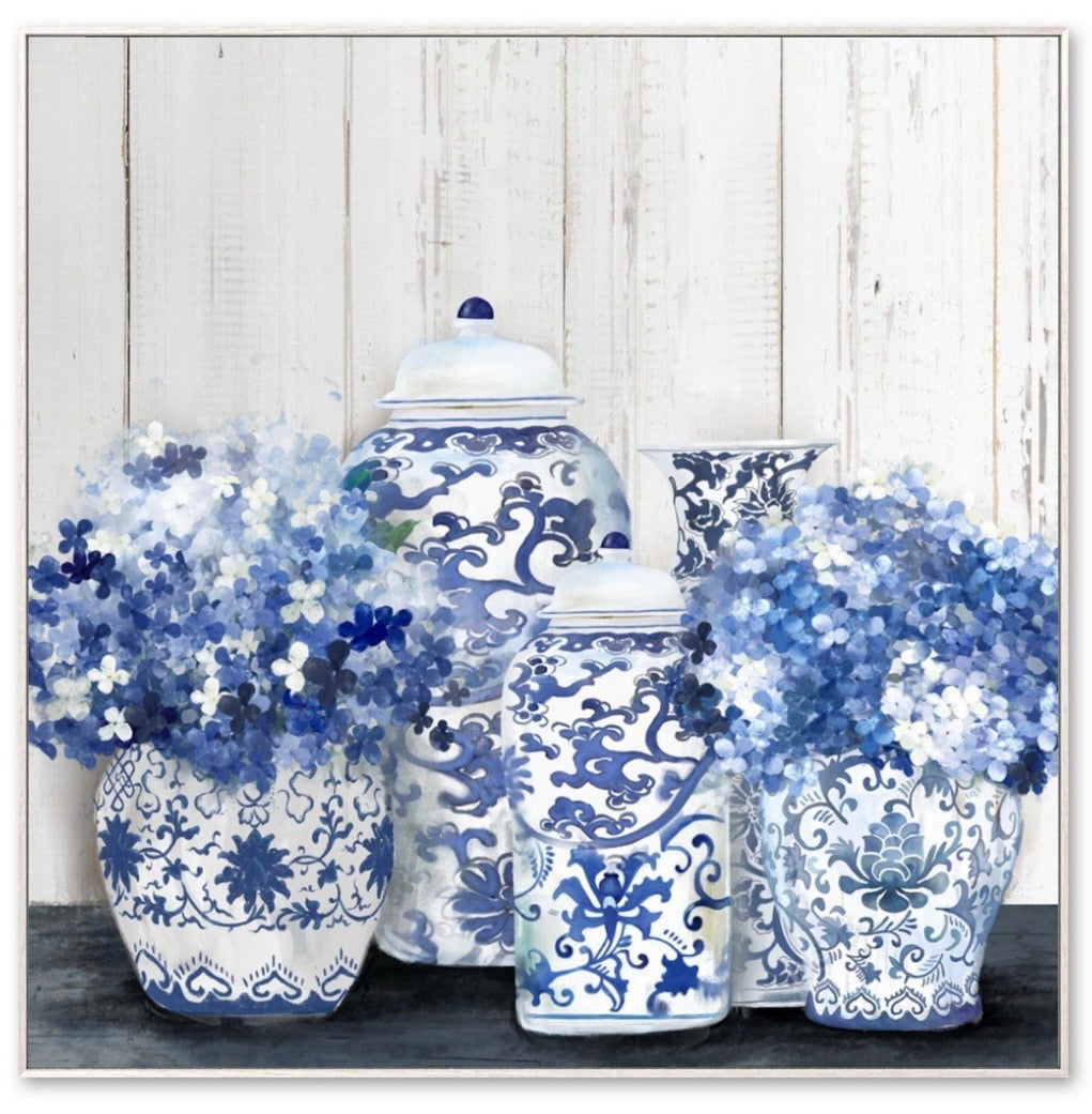 Hampton Blue & White Canvas Set of 2