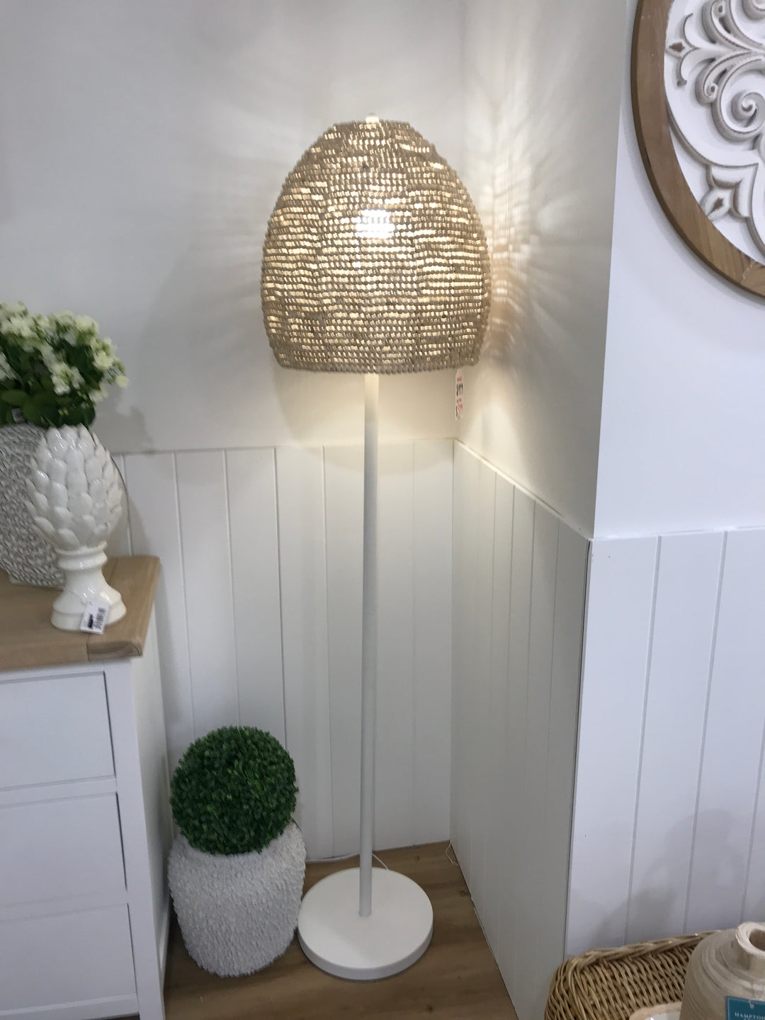 Perline Wood Bead Floor Lamp 38.5 x 160cm