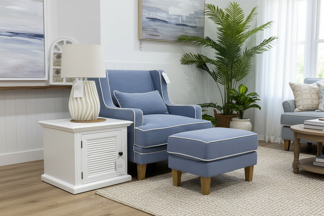 Bondi Hamptons Armchair Sky Blue