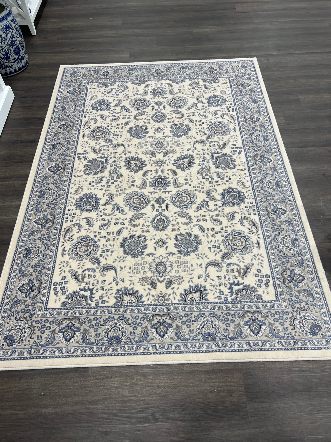 Ashley Blue and Cream NZ Wool Rug