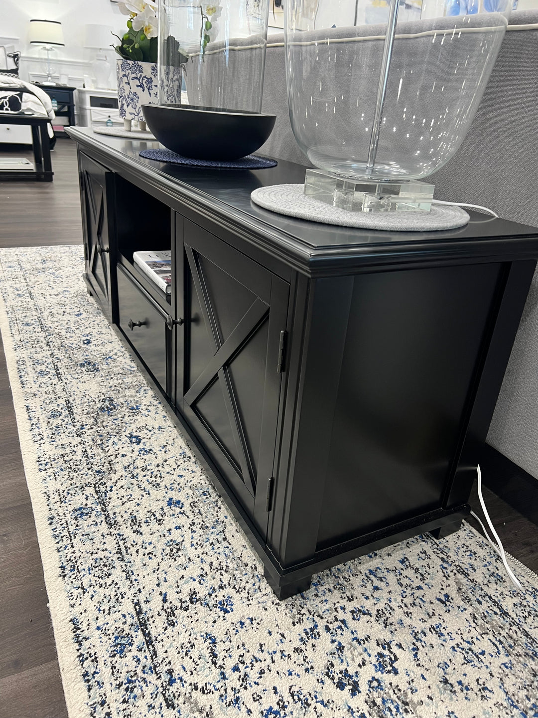 Sorrento Hampton Black TV Unit 170cm