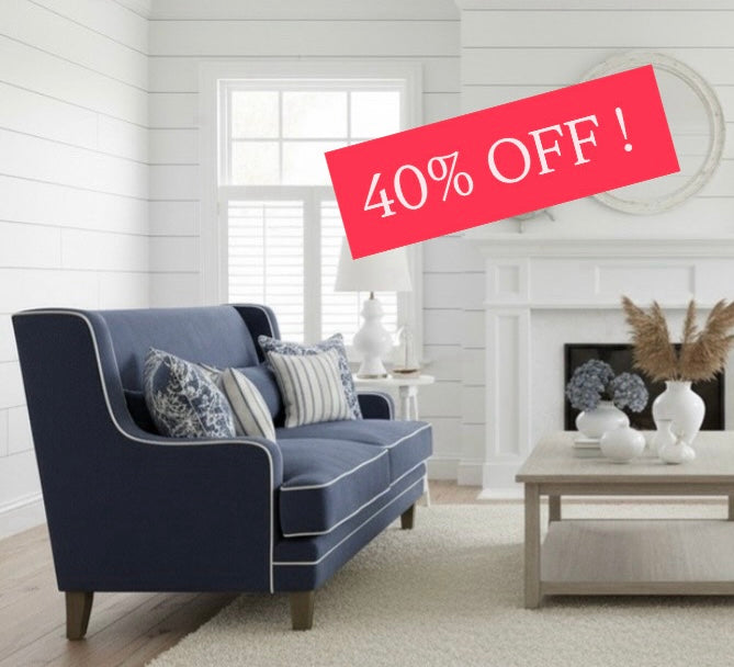 Bondi Hamptons  2 Seater Sofa Navy FLOORSTOCK