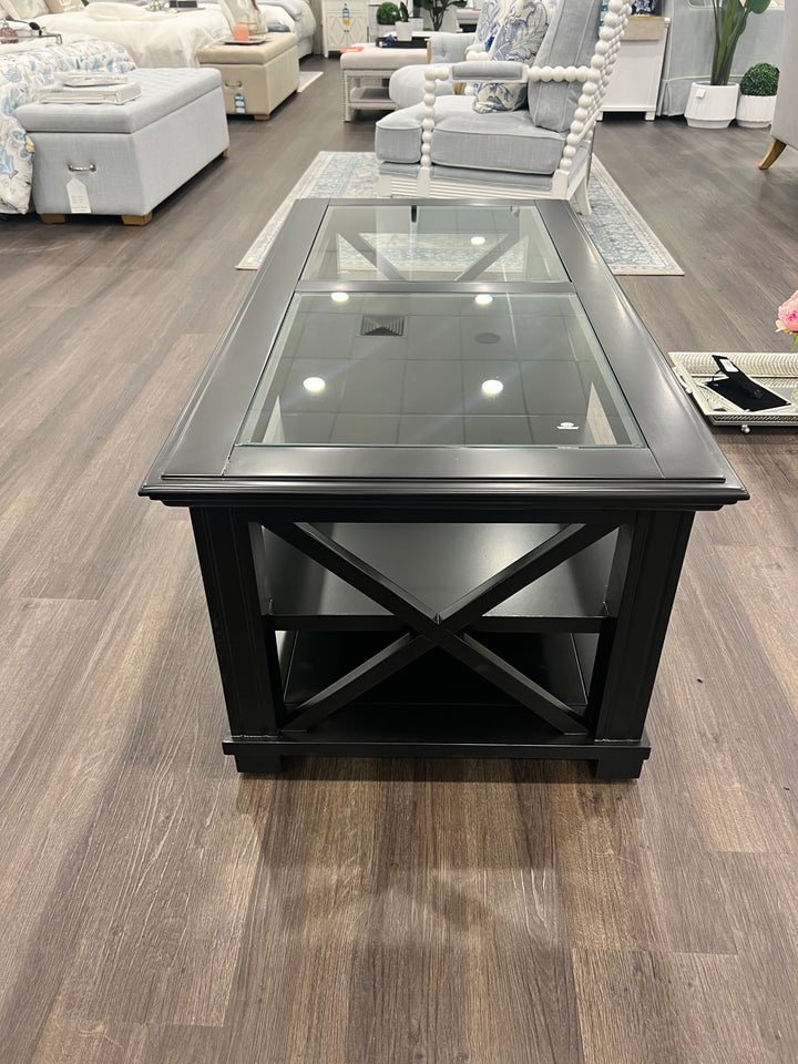 Sorrento Rectangle Glass Top Coffee Table Black