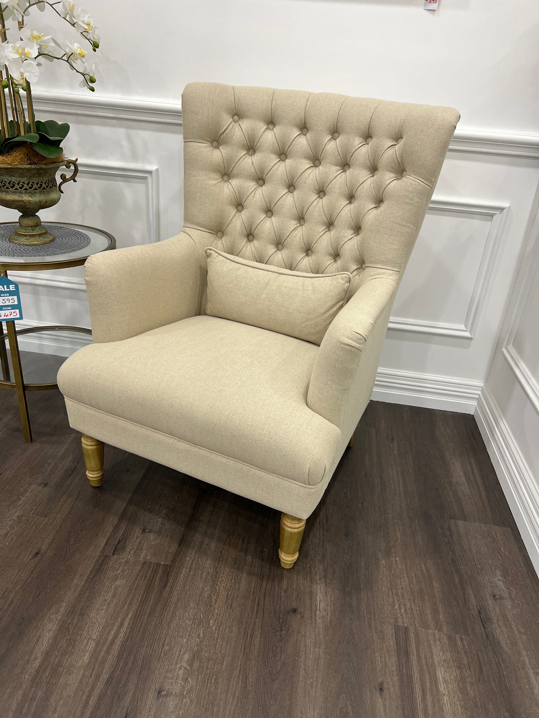 Hampton Wingback Armchair Natural