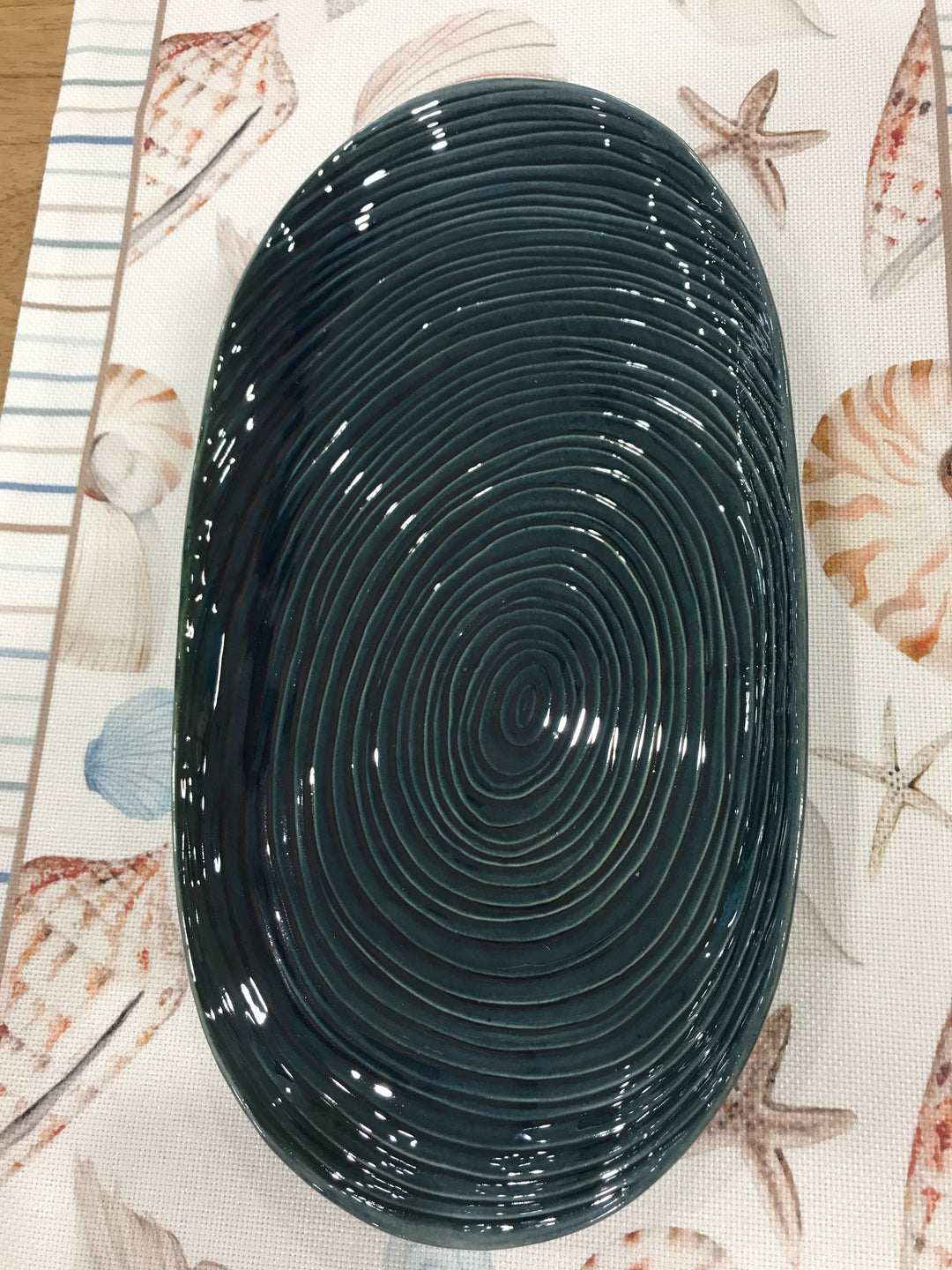Mollusc Ceramic Platter- Navy