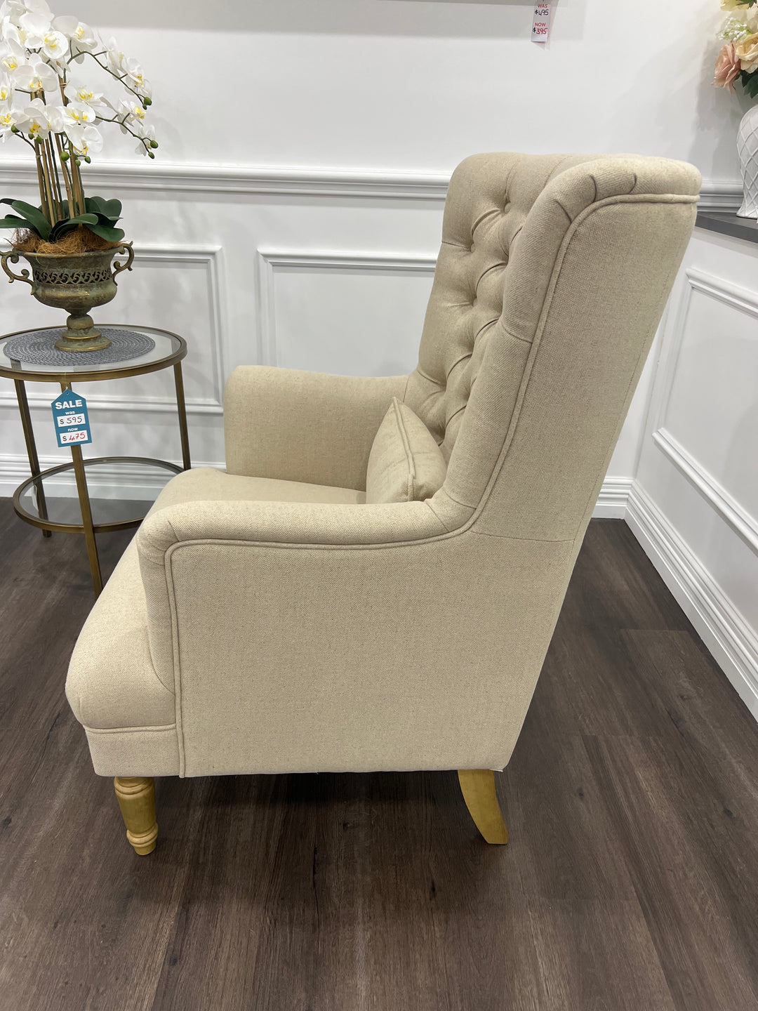 Hampton Wingback Armchair Natural