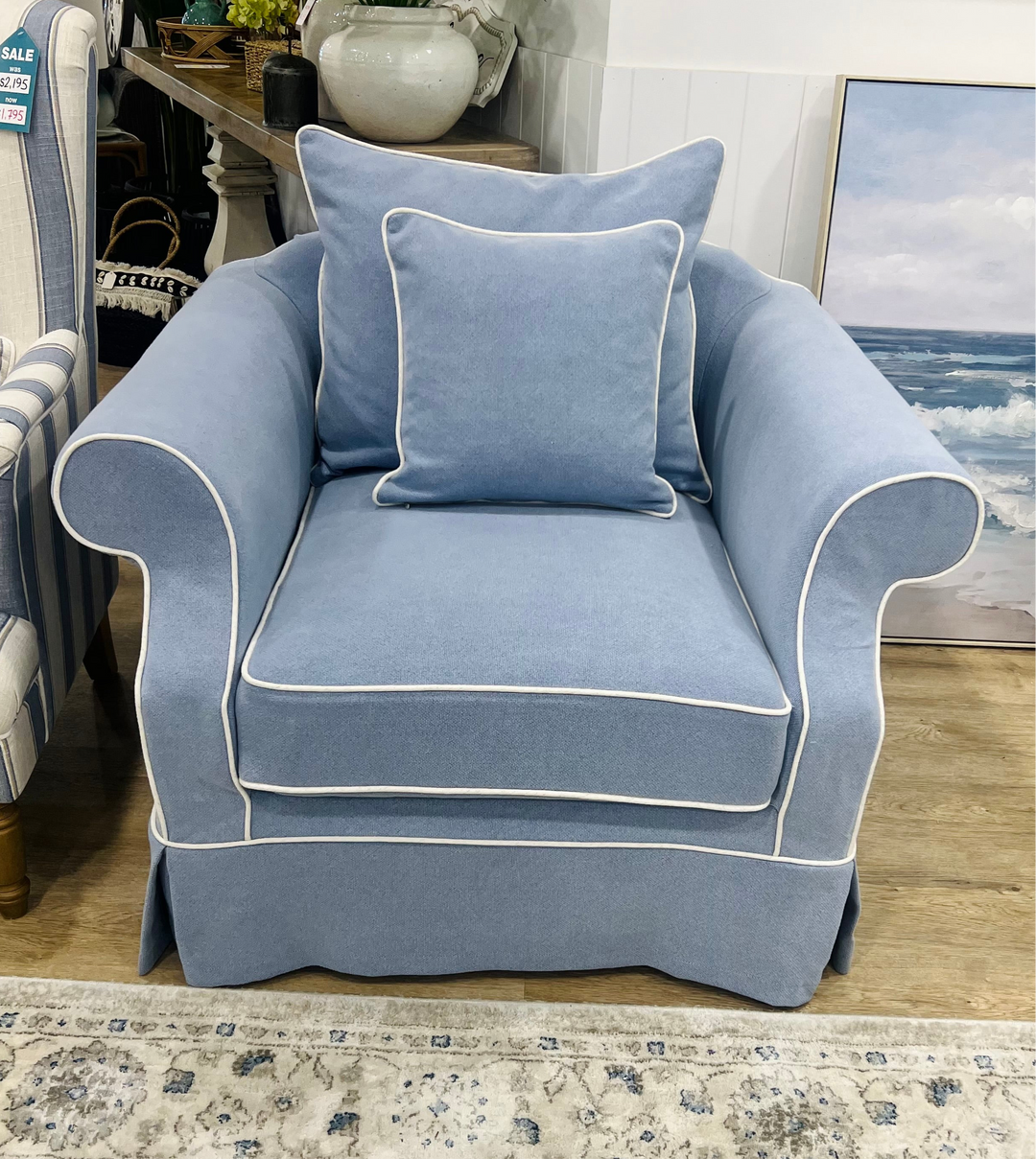 Ayla Hampton Armchair Sky Blue