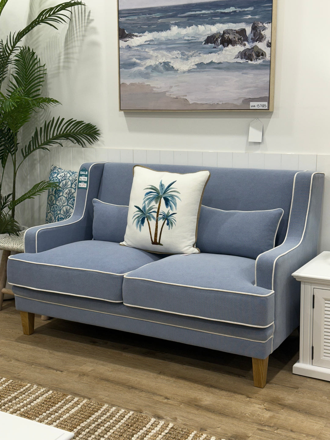 Hudson 2 Seater Sofa Sky Blue