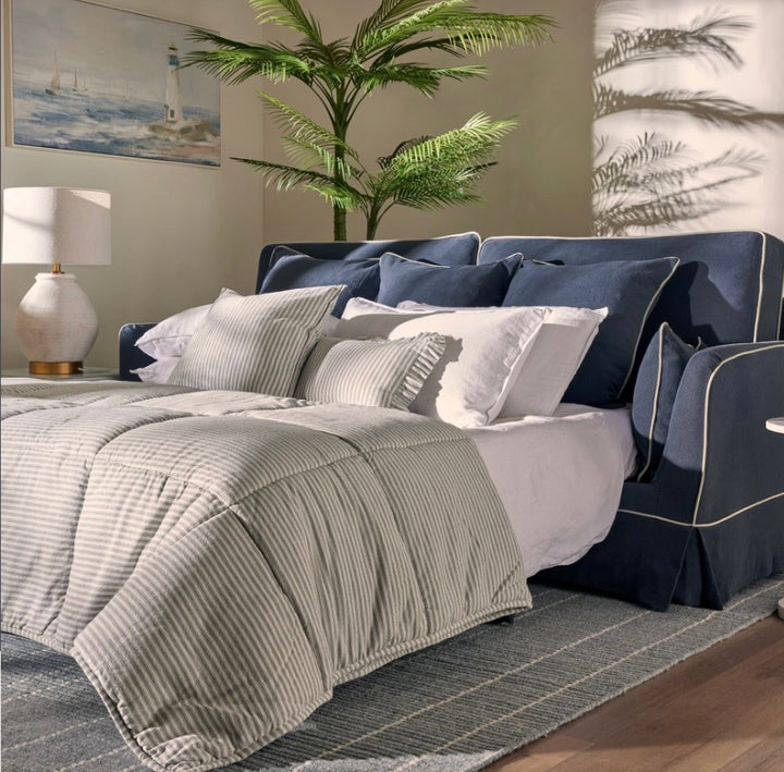 East Hampton 3 Seater Queen Sofa Bed Navy