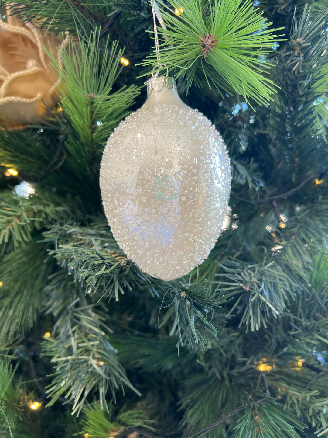 Glass 12.5cm Pearl Egg