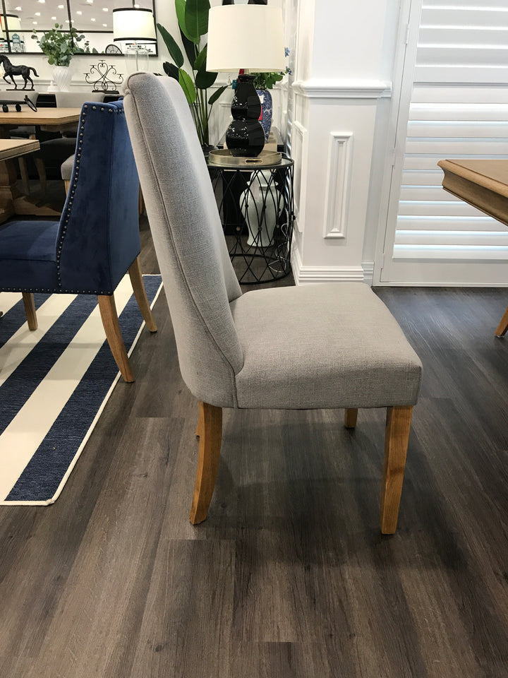 Storm Grey Linen Dining Chair
