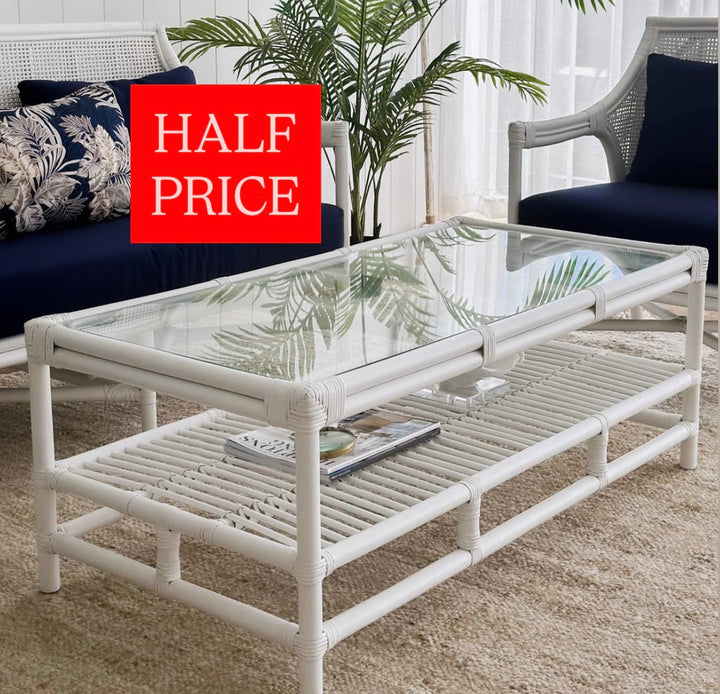Havana Rattan Coffee Table White