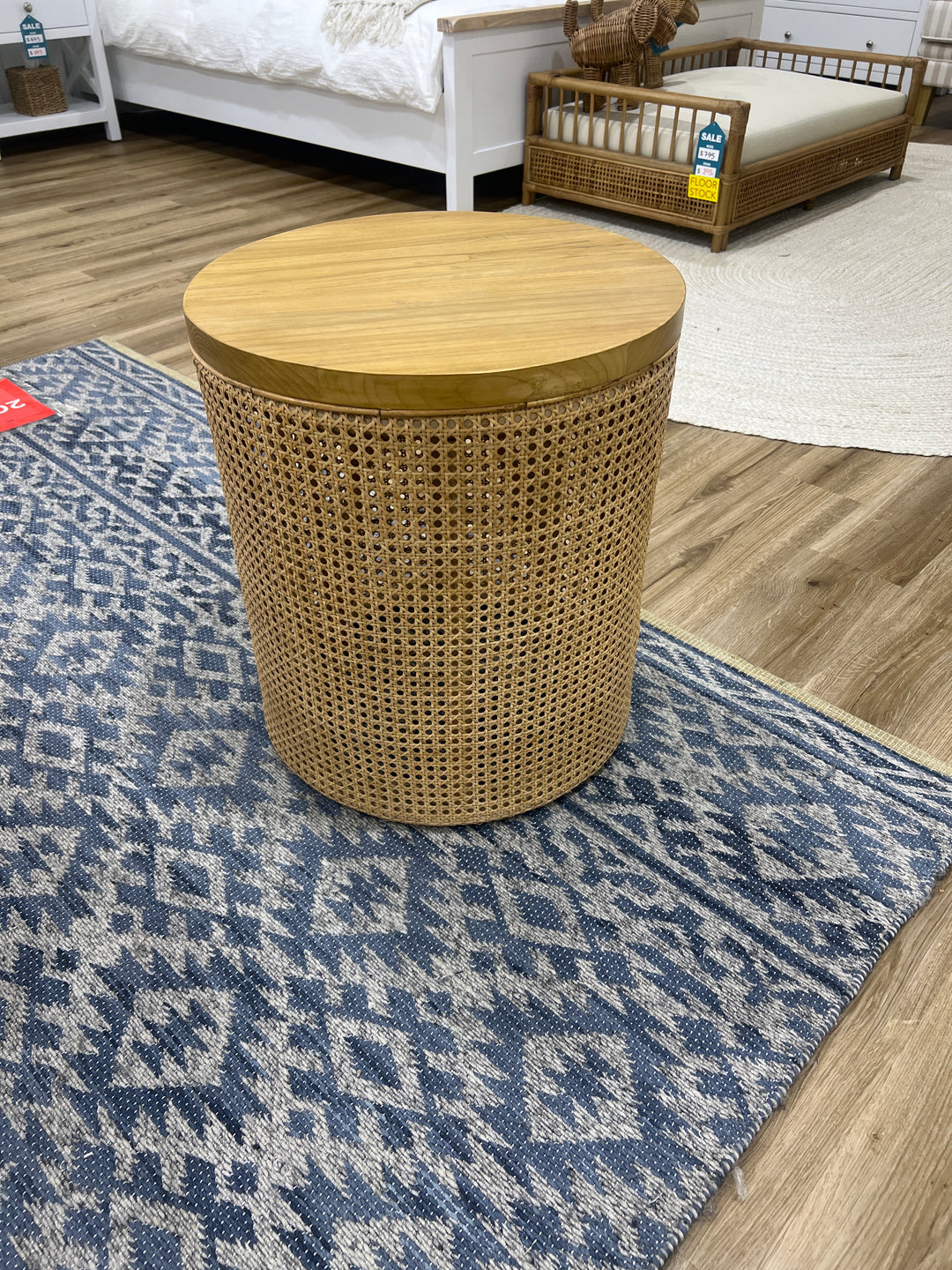 Laguna Round Side Table with Rattan FLOORSTOCK