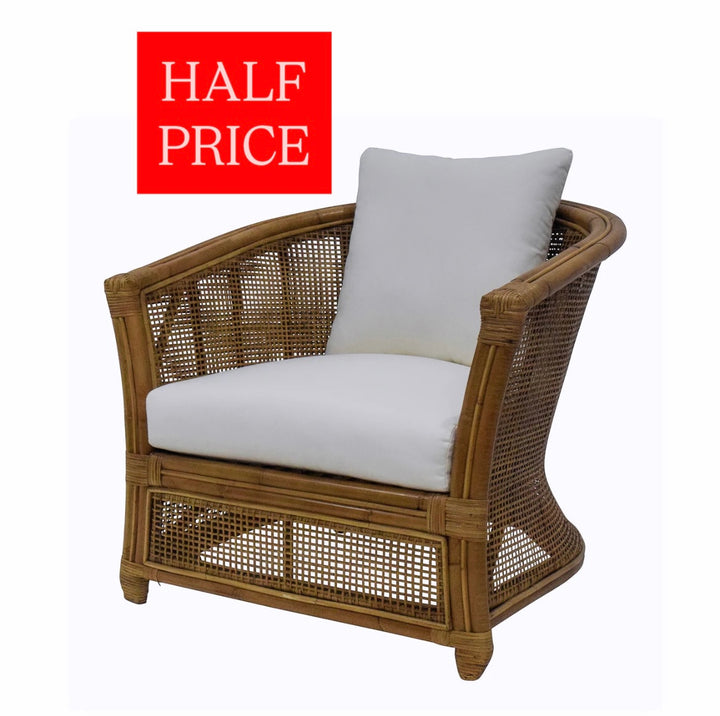 Cayman Rattan Armchair Cream Cushions