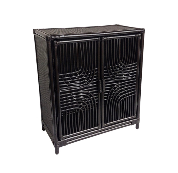 Casper Rattan Black Chest with Double Doors