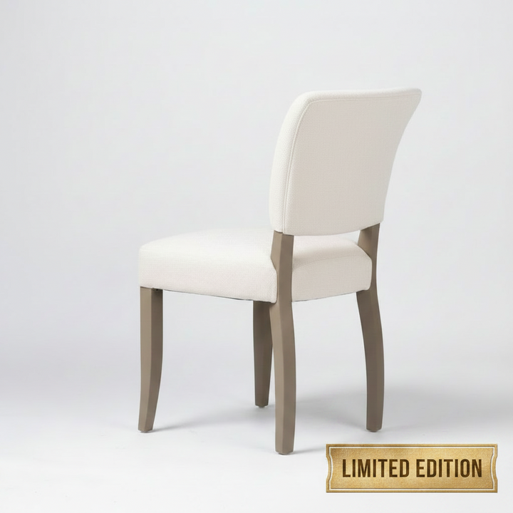 Clara Oakwood Linen Dining Chair Beige No Nails Brown Legs