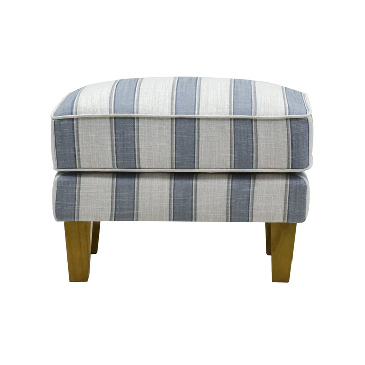 Hudson Blue Stripe Footstool
