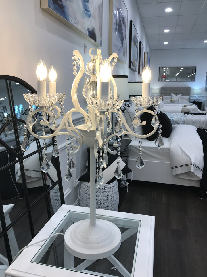 Crystal Chandelier White Lamp