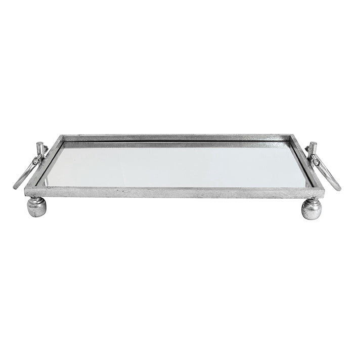 Silver Iron Rectangle Tray Small