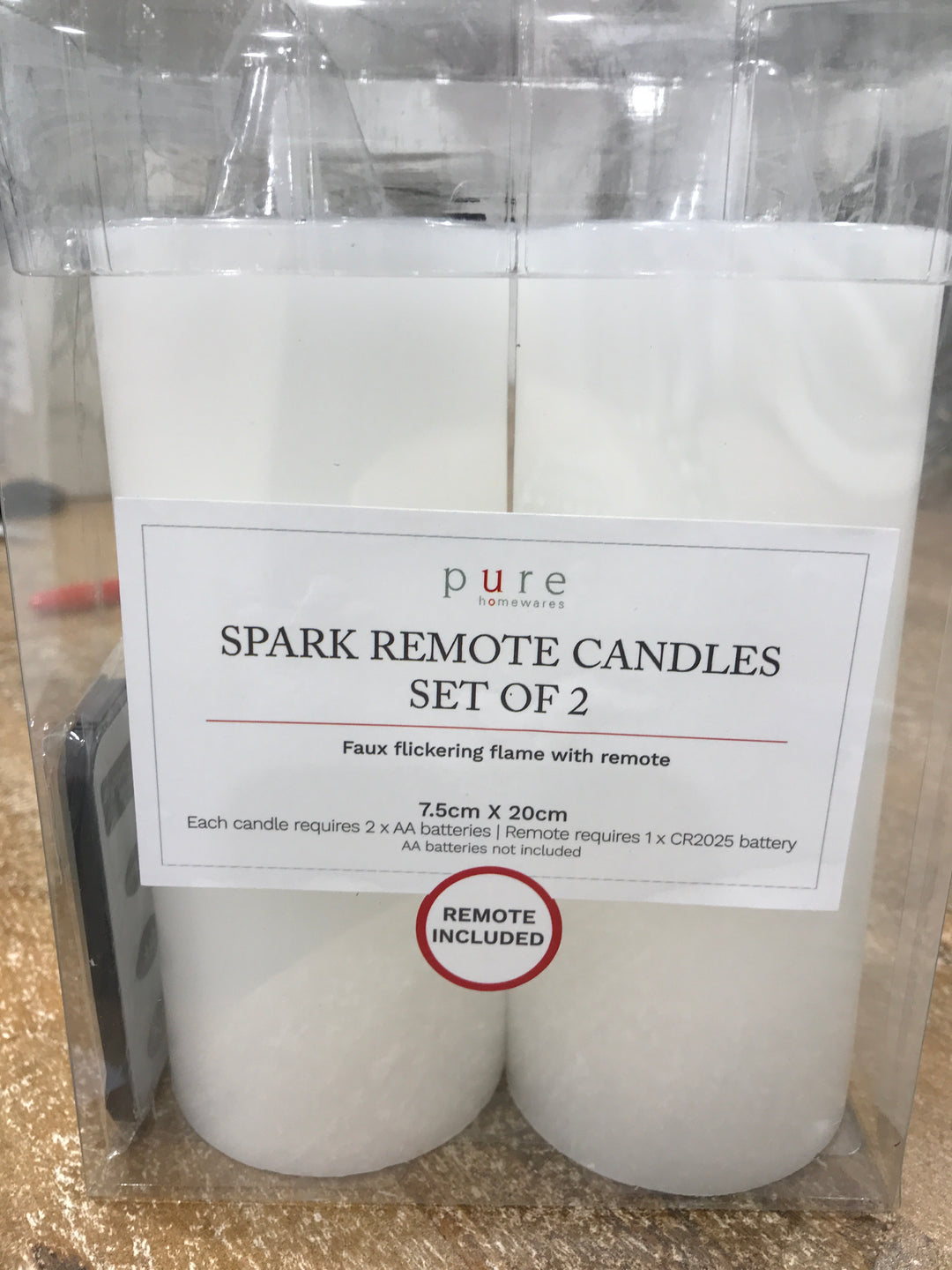 Spark Remote White Candle  Med - Set 2