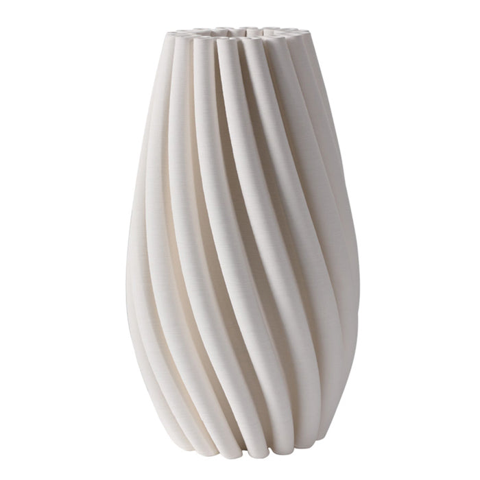 Nord Ceramic White Swirled Vase Lge