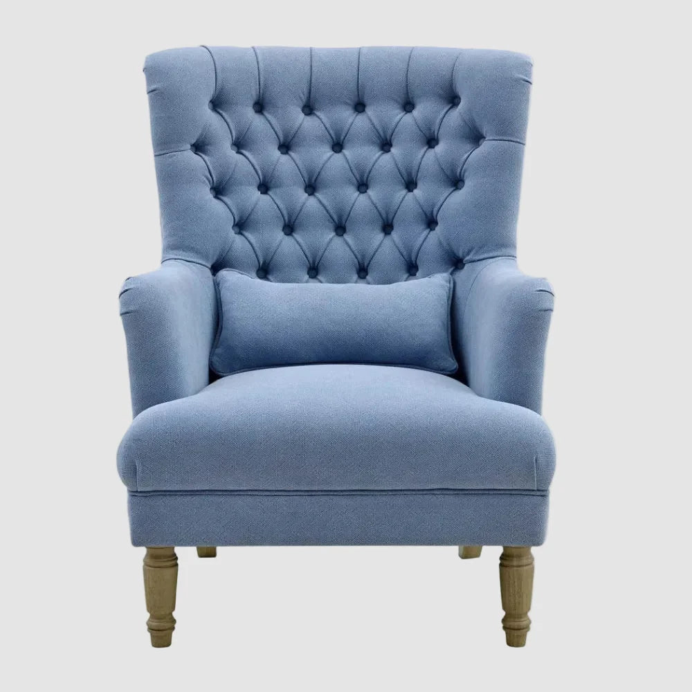 Hampton Sky Blue Wingback Armchair