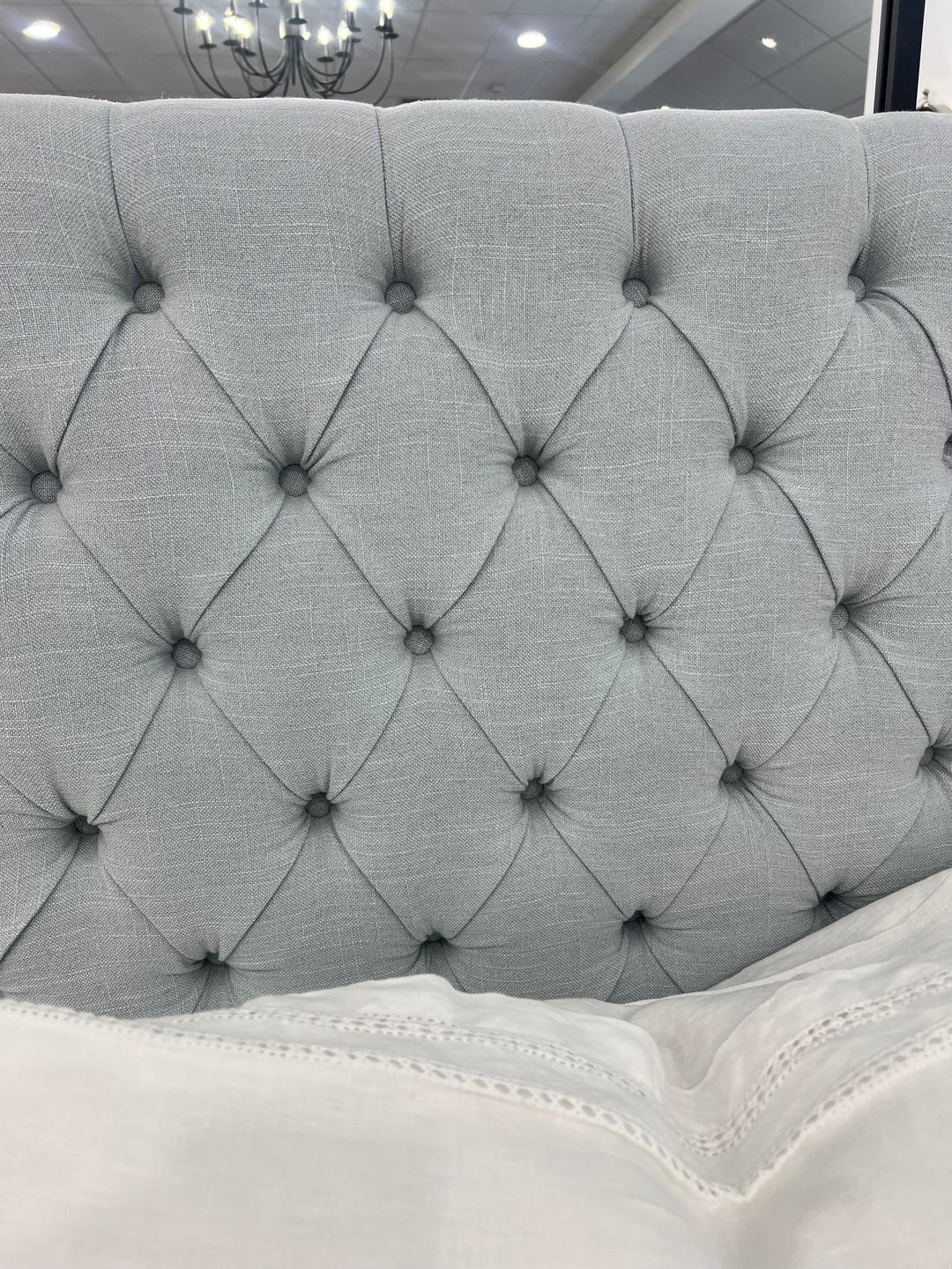 Hampton Duck Egg Buttoned Bedhead King