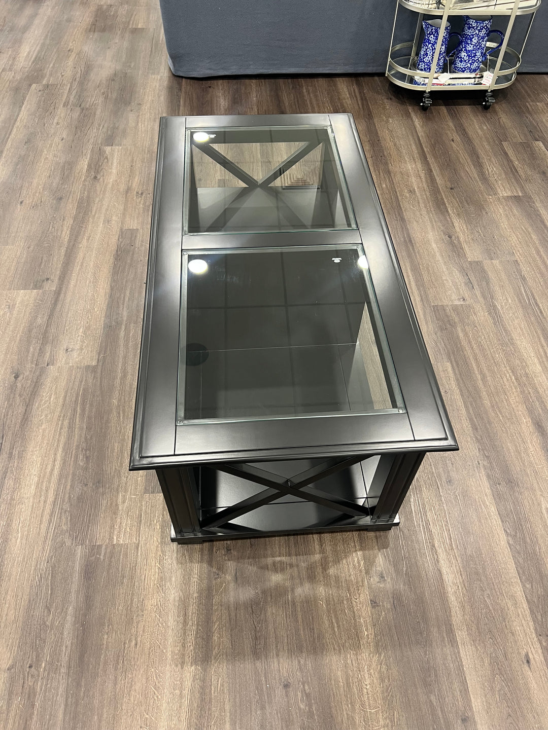 Sorrento Rectangle Glass Top Coffee Table Black