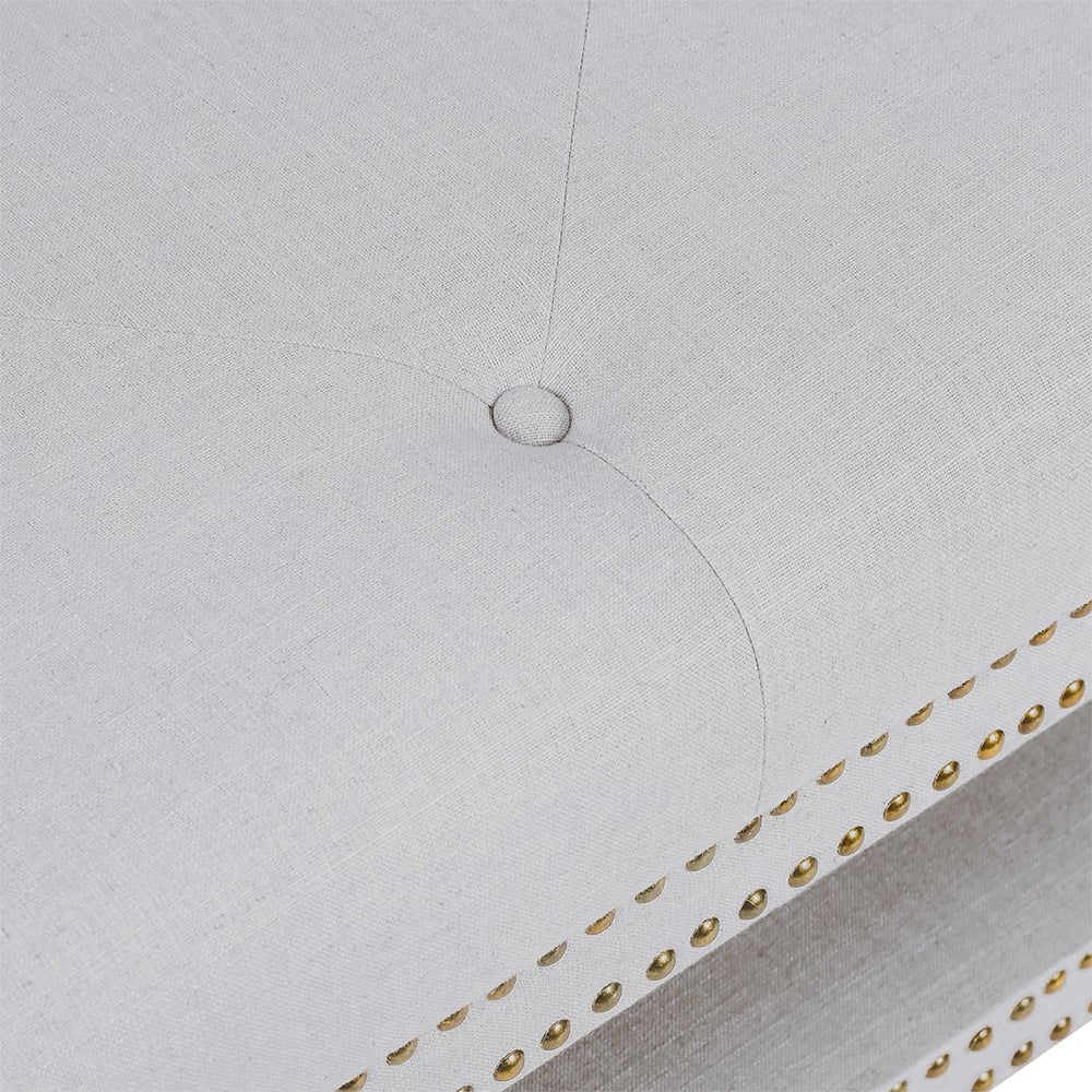 Serena Tufted Square Ottoman - Cool Grey FLOORSTOCK