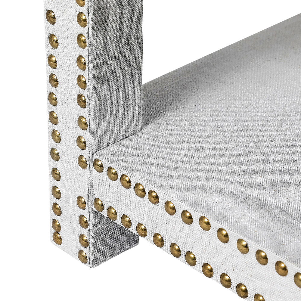 Serena Tufted Square Ottoman - Cool Grey FLOORSTOCK