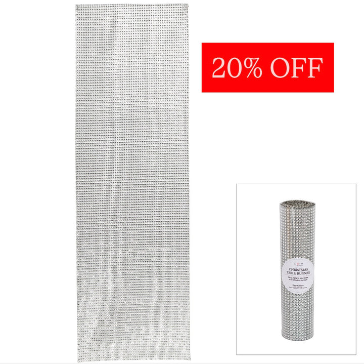 Diamonte Table Runner Silver