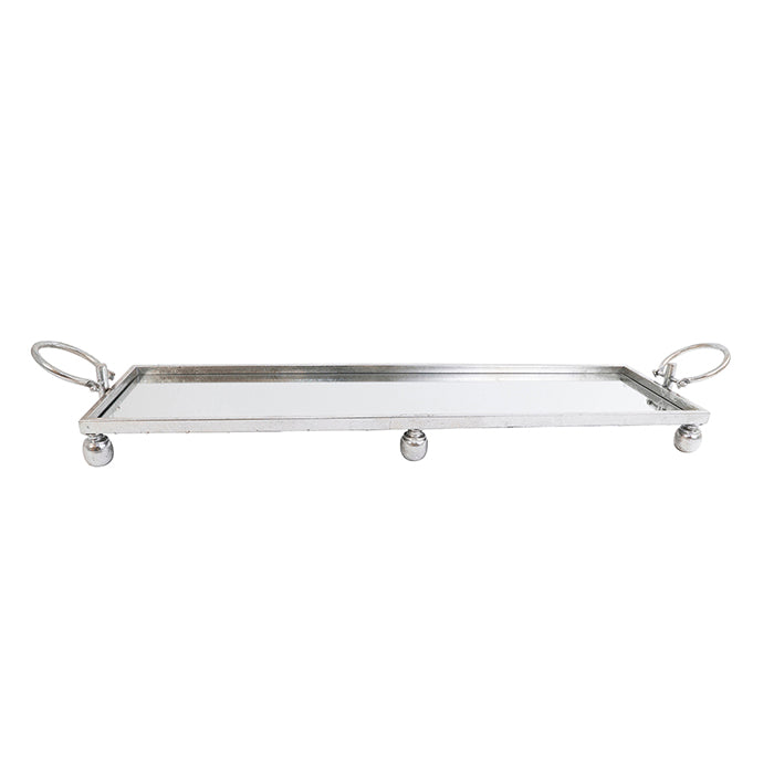 Silver Iron Long Rectangle Tray Large