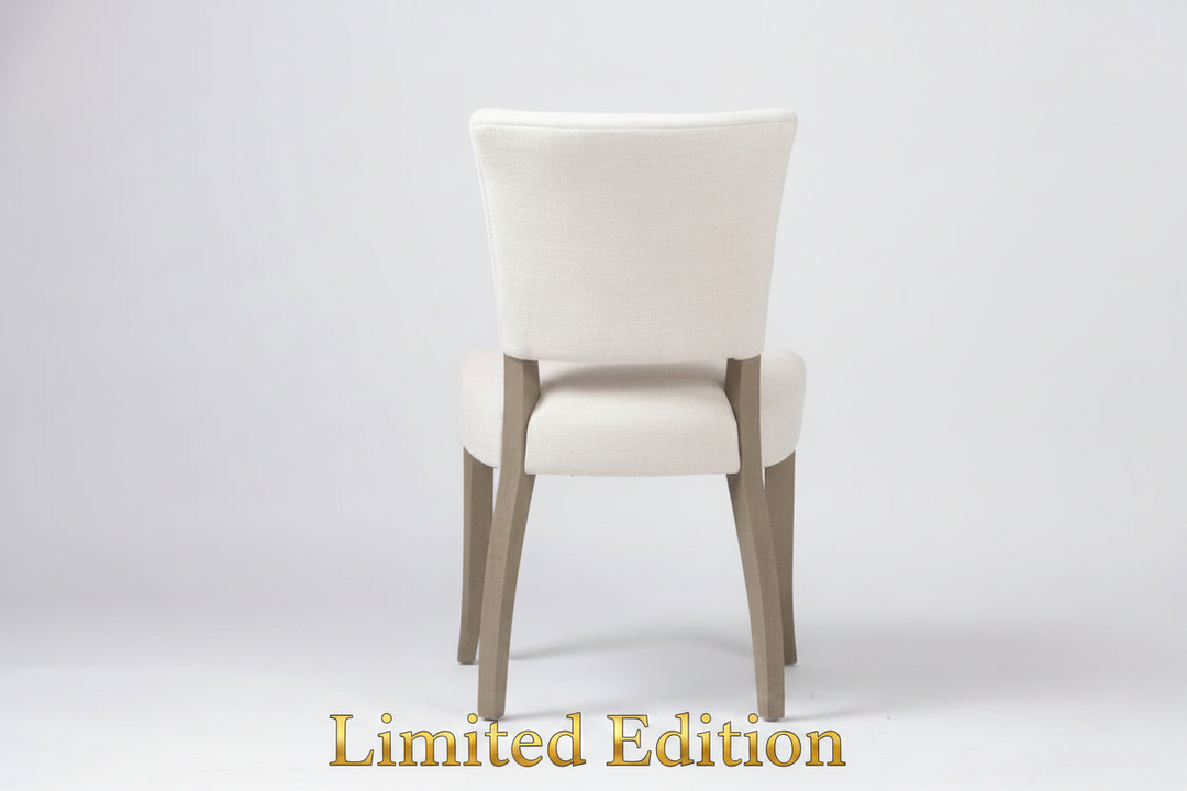 Clara Oakwood Linen Dining Chair Beige No Nails Brown Legs