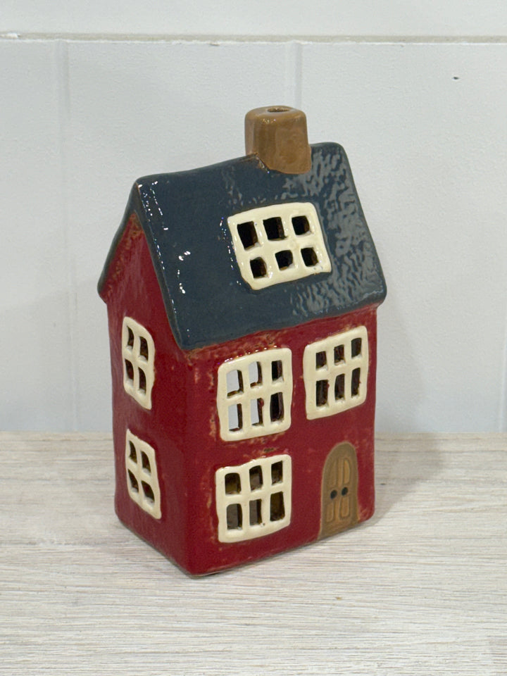 Alsace Tea Light House Navy Roof