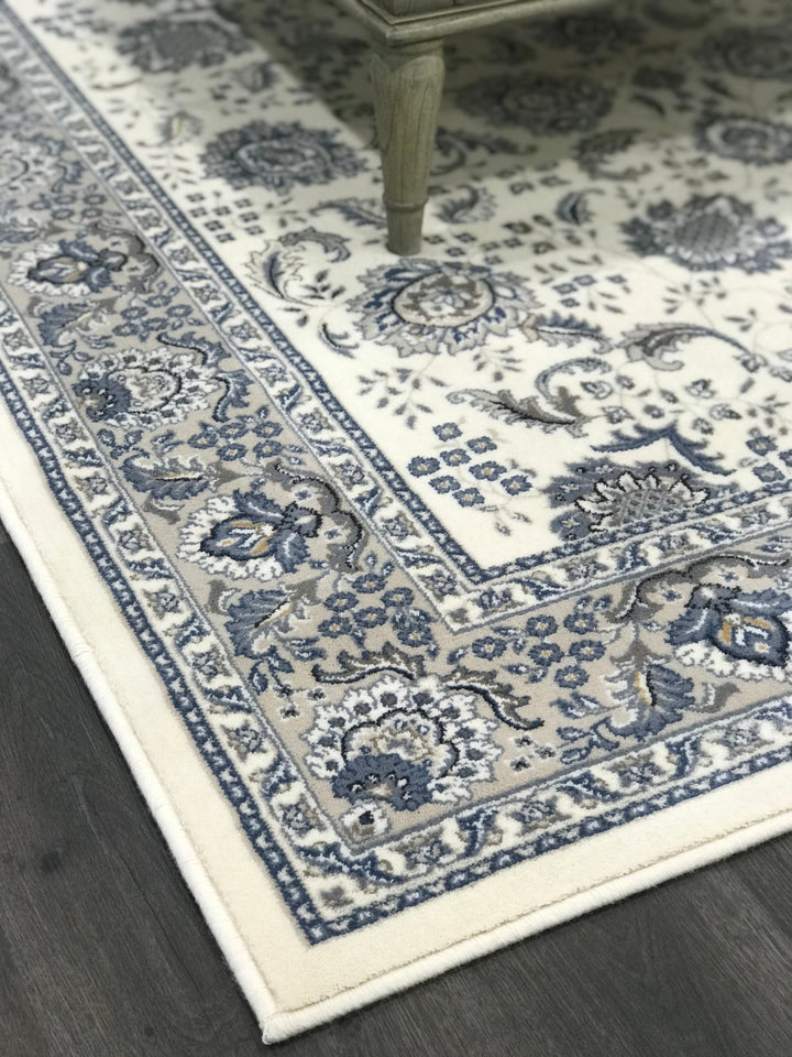Ashley Blue and Cream NZ Wool Rug