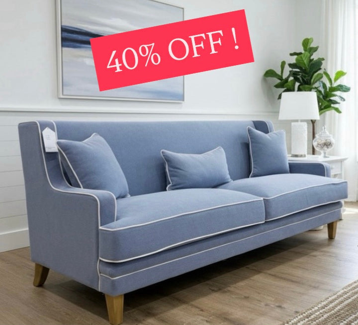 Bondi Hamptons  3 Seater Sofa Sky Blue