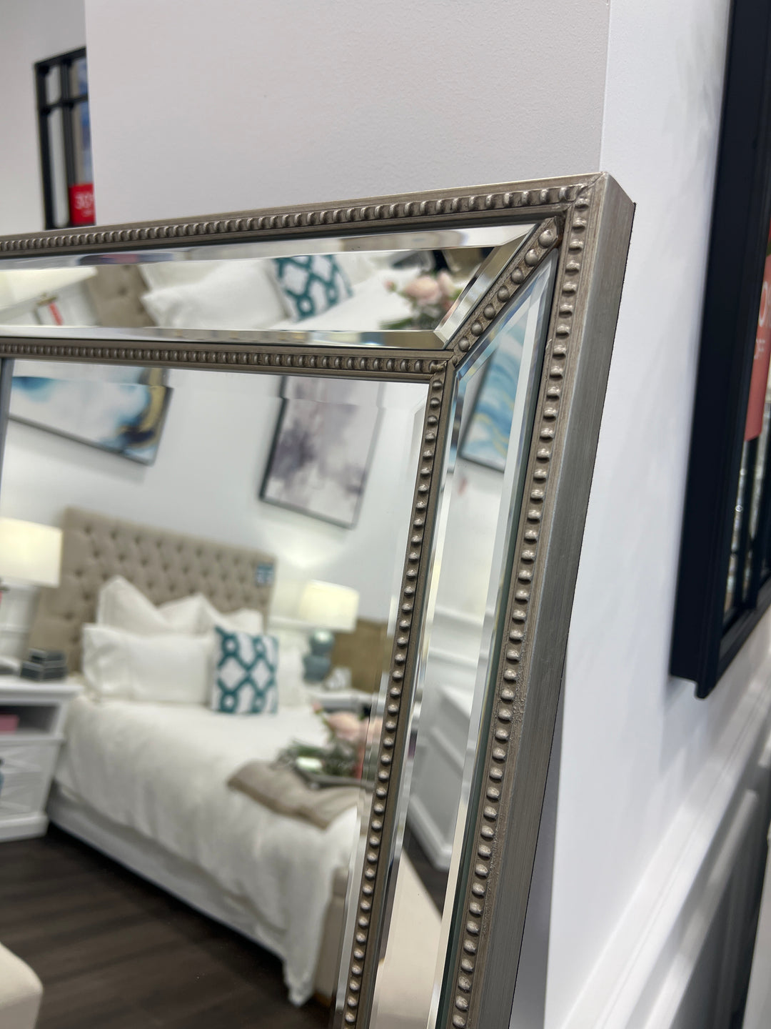 Zeta Antique Silver Standing Mirror