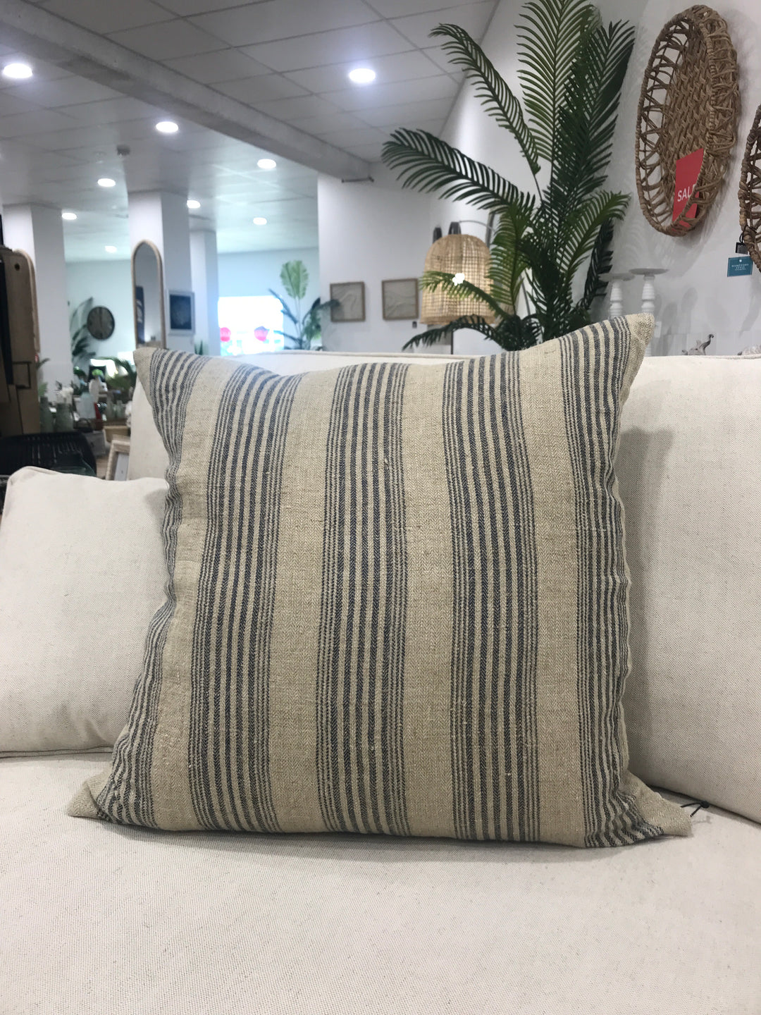 Hamptons Audry Stripe Cushion with Feather Insert