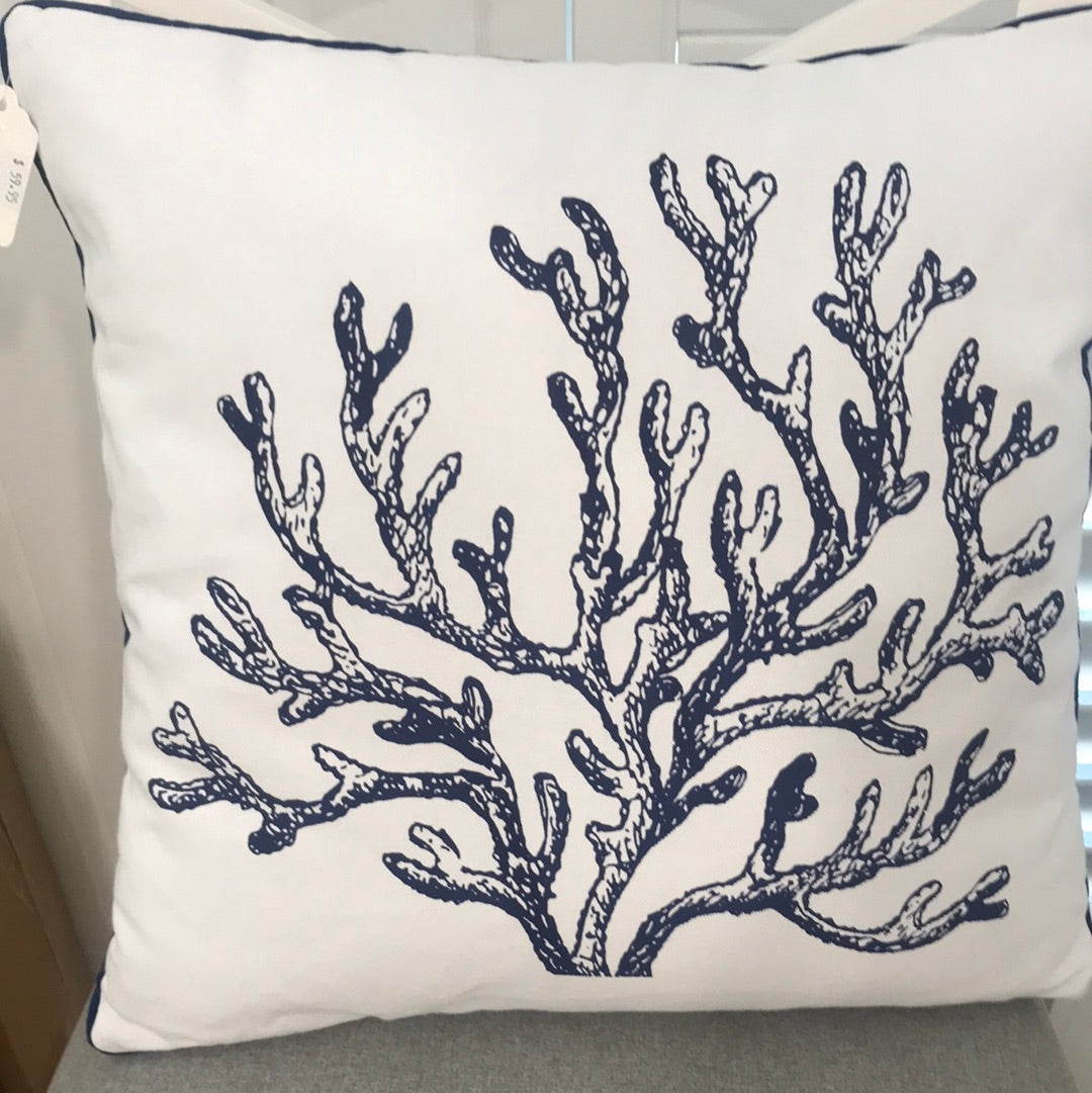 Hamptons Coral Fringe Cushion