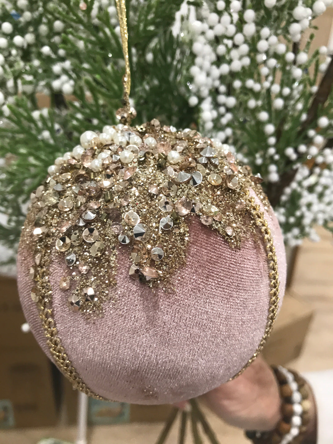 Christmas pudding velvet bauble