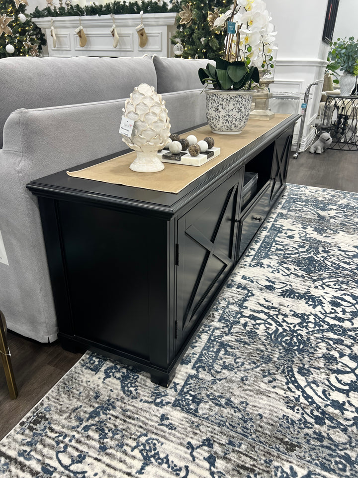 Sorrento Hamptons Black Large TV Unit 220cm