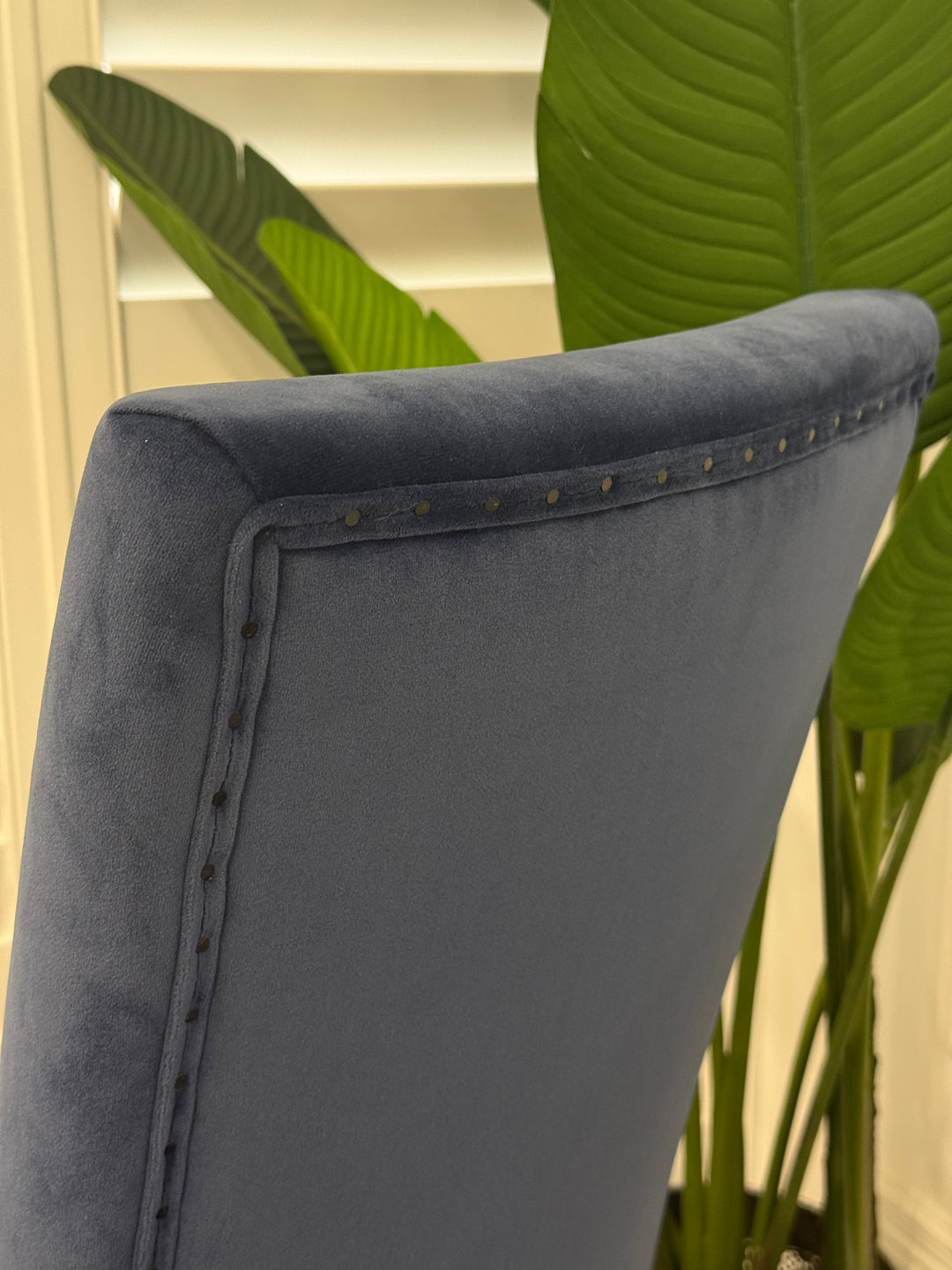 Hampton Oakwood Navy Velvet Dining Chair